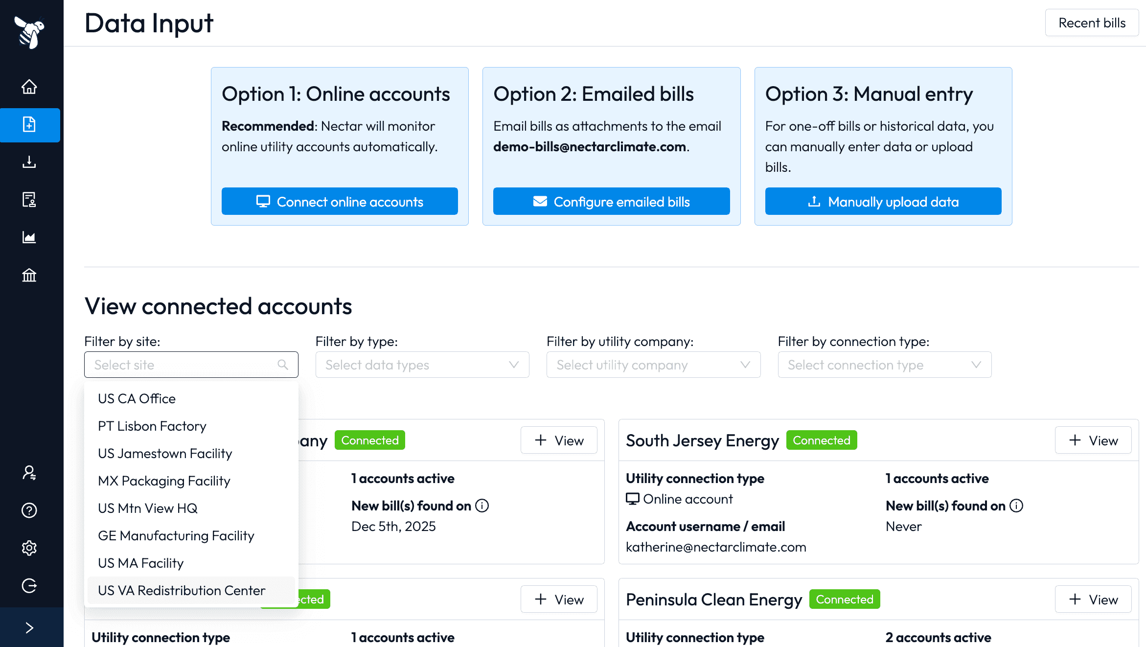 Nectar yardi energy alternative | nectar — automated utility data management screenshot